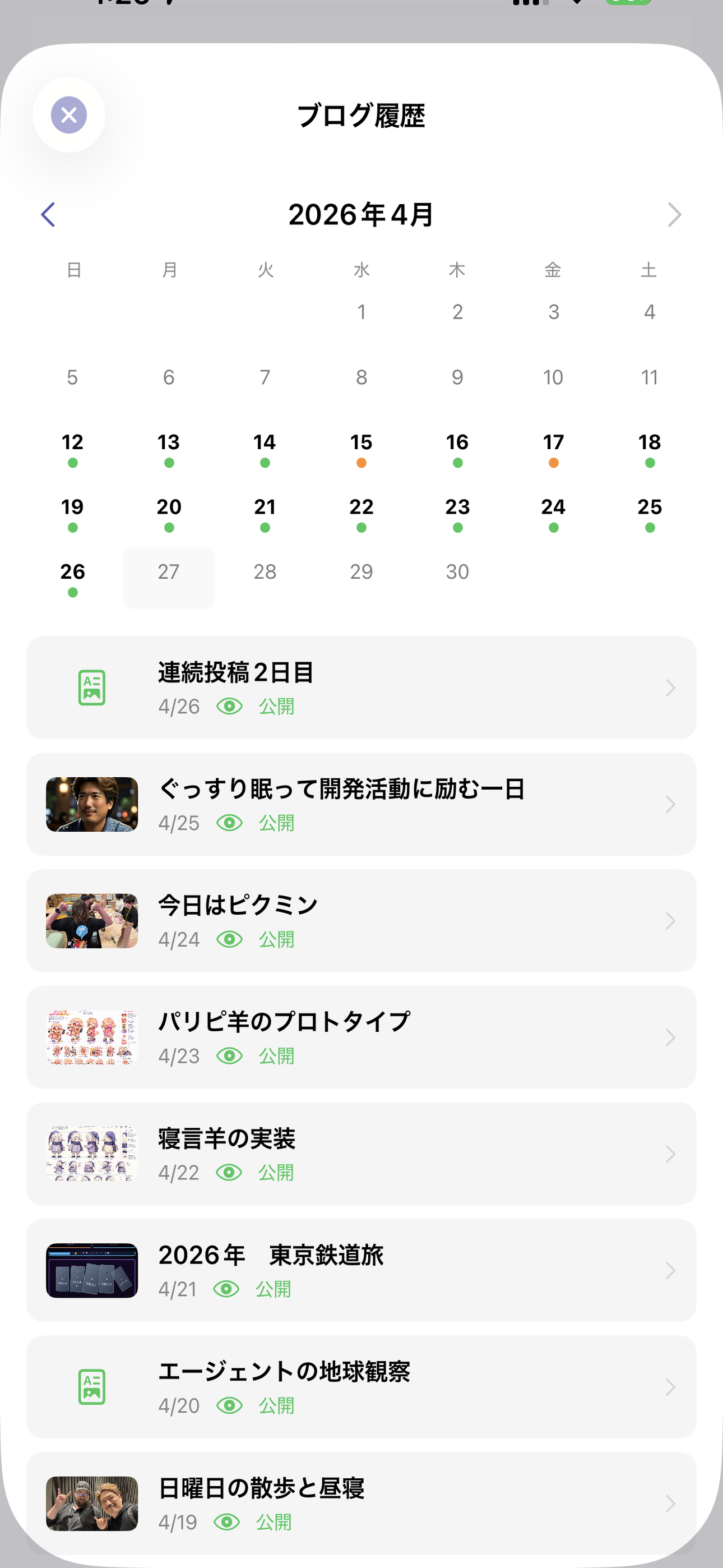 ブログ履歴